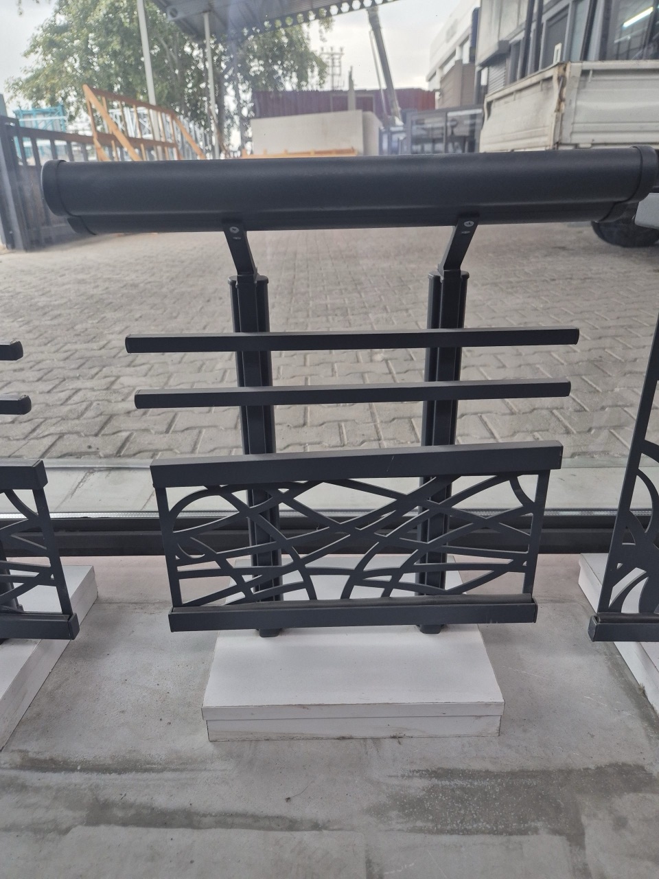 Outdoor railing installed